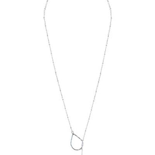 lariat style necklace with sterling silver or gold filled chain with a pink tourmaline stone drop women's jewelry hand made in haiku maui wings hawaii gem stone jewels crystal magic