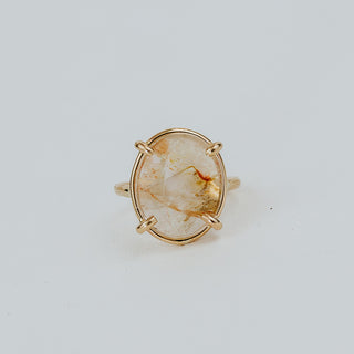 Oval Prong Set Ring - Montana Agate