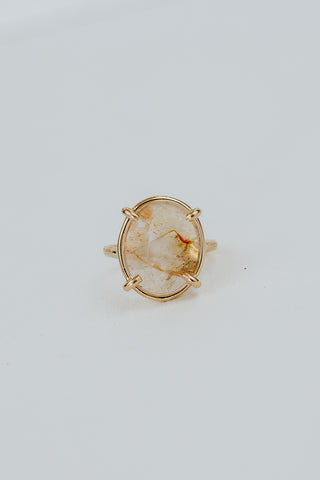 Oval Prong Set Ring - Montana Agate