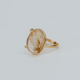 Oval Prong Set Ring - Montana Agate