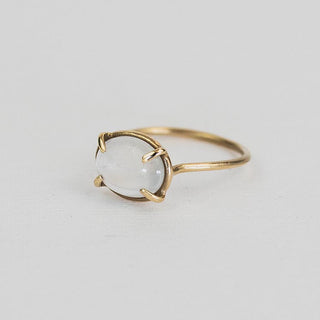 Prong Set Gemstone Ring - Moonstone 14K YG