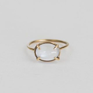 Prong Set Gemstone Ring - Moonstone 14K YG