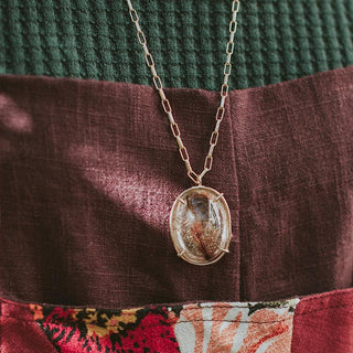Crystal Ball Necklace - Rutilated Quartz XL