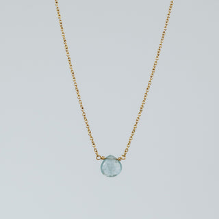 Single Stone Necklace -  Aquamarine