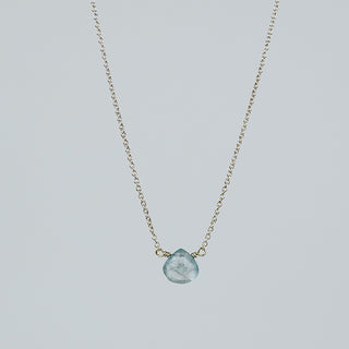 Single Stone Necklace -  Aquamarine