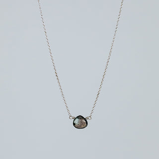 Single Stone Necklace - Labradorite 14K