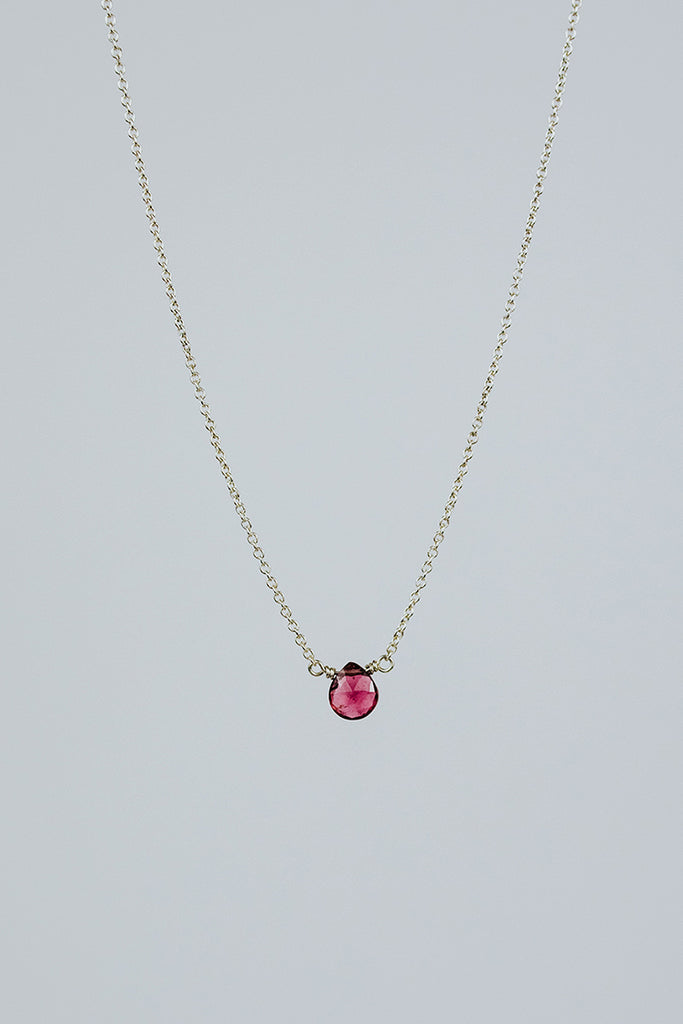 Single Stone Necklace - Pink Sapphire