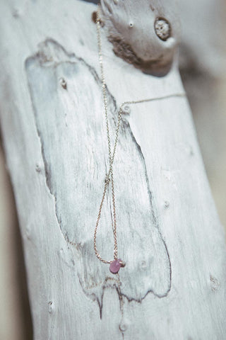 Single Stone Necklace - Ruby