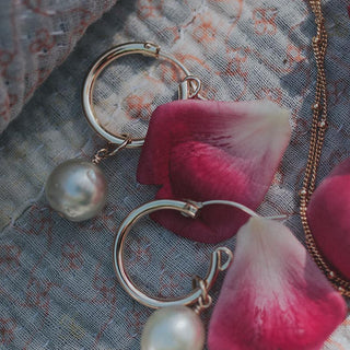 South Seas Pearls Hoop Earrings