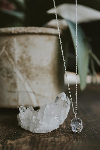 Crystal Sphere Necklace - Quartz