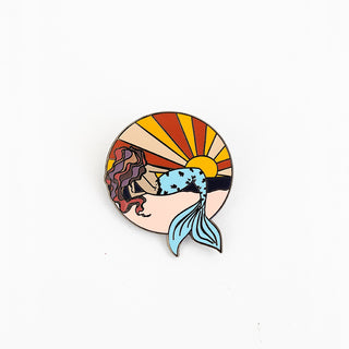Enameled Pin - Sunset Mermaid