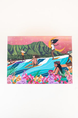 surf shack puzzle A super fun puzzle made of premium 100% recycled Eska board. Printed with non-toxic inks and a matte finish. Art by illustrator Michi Pichel from the Philippines.  