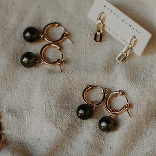 Tahitian Pearl Hoop Earrings - Petite