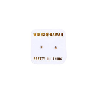 wings hawaii geometric tiny dainty little stud earrings sterling silver 14 karat yellow and rose gold everyday jewelry maui made simple minimalist style 