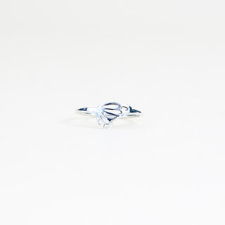 tiny butterfly wing ring made of sterling silver women's jewelry hand made in haiku maui wings hawaii