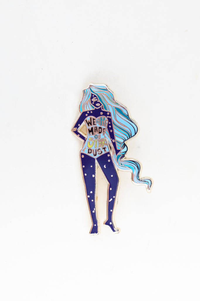 enameled pin of a stardust girl