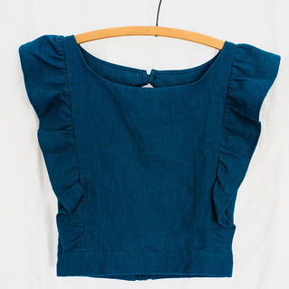 Flutter Sleeve Top - Ocean Blue