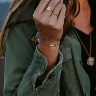 gold filled boomerang ring simple minimal and stackable style women's jewelry classic chic everyday piece hand made in haiku maui wings hawaii